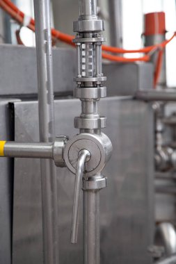 Modern süt bitki Closeup Metal Paslanmaz çelik borular