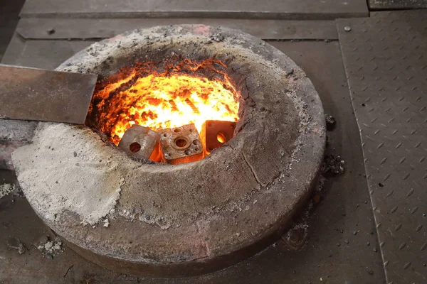 Foundry Process Process Melting Metals High Temperatures Electric Metal Foundry — Stock Photo, Image
