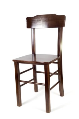 Beyaz Arka Plan Üzerine İzole Kahverengi Ahşap Sandalye Studio Shot