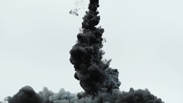 黑色和银色墨水滴在水中 — 图库视频影像