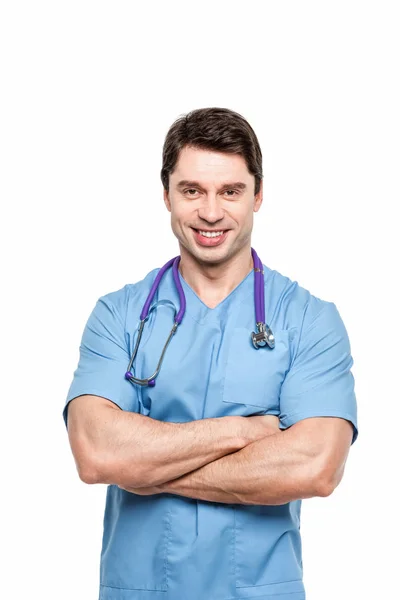 Retrato de un médico amigable sonriendo . —  Fotos de Stock