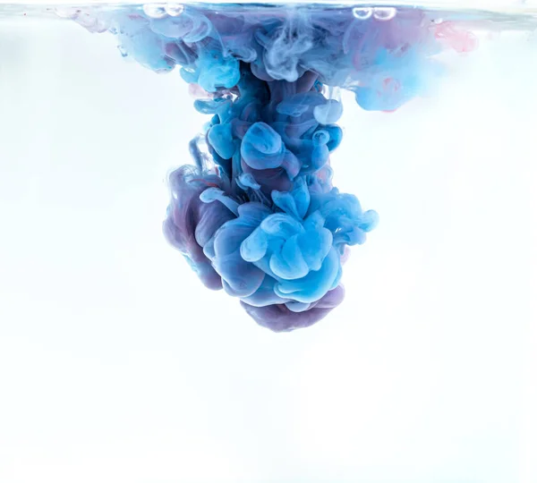水彩画落水 墨水丝状的涡旋 摘要科学背景 — 图库照片