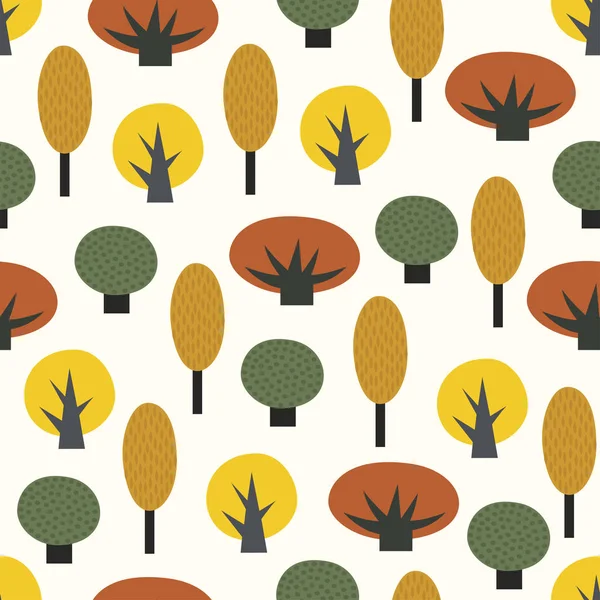 스칸디나비아 스타일 장식 나무 원활한 패턴. — 스톡 벡터