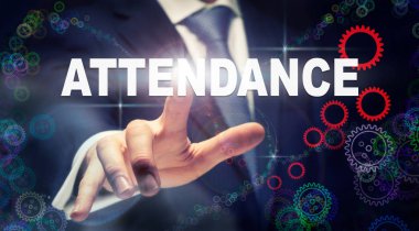 Katılım iş kavramı SMM grafik görünümünü basarak işadamı