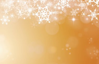 Orange, altın, sarı ve beyaz Noel kar tanesi desen, dokulu arka plan çizimi.