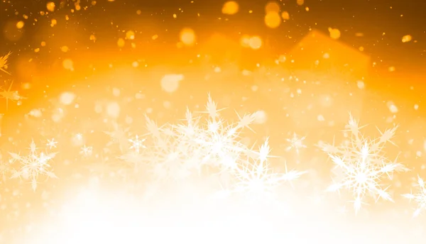 Illustratie Van Een Oranje Goud Geel Witte Kerst Sneeuwvlok Patroon — Stockfoto