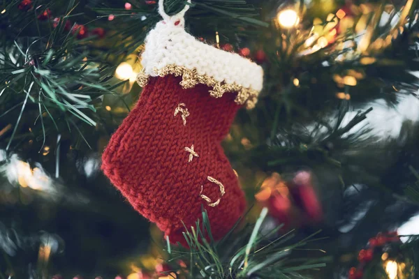 Tradiční Slavnostní Vánoční Strom Dekorace Pozadí — Stock fotografie