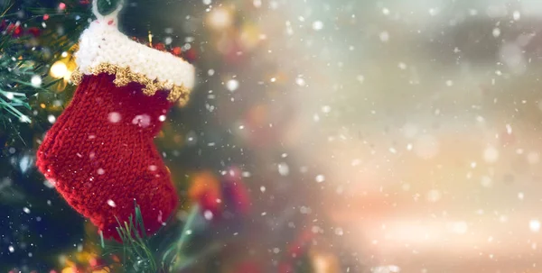 Traditionella Festlig Julgran Dekorationer Bakgrund — Stockfoto