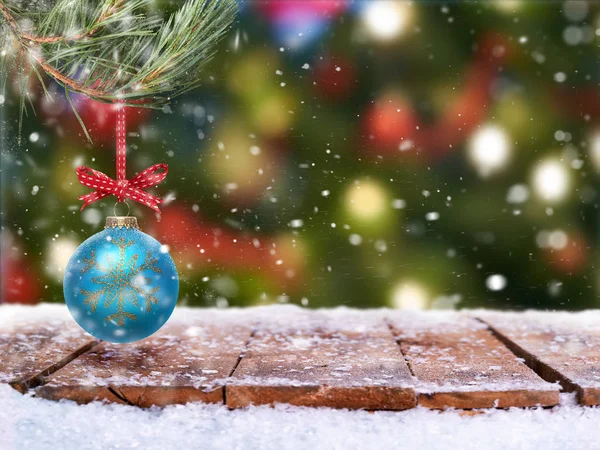 Tradicional Festivo Árbol Navidad Decoraciones Fondo —  Fotos de Stock