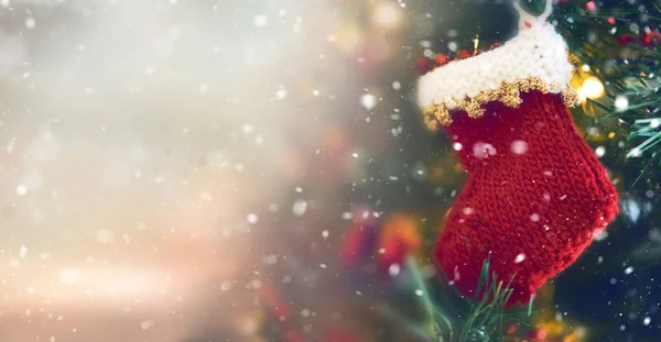Tradicional Festivo Árbol Navidad Decoraciones Fondo —  Fotos de Stock