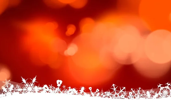 Ilustración Patrón Copo Nieve Navidad Rojo Naranja Blanco Fondo Abstracto —  Fotos de Stock