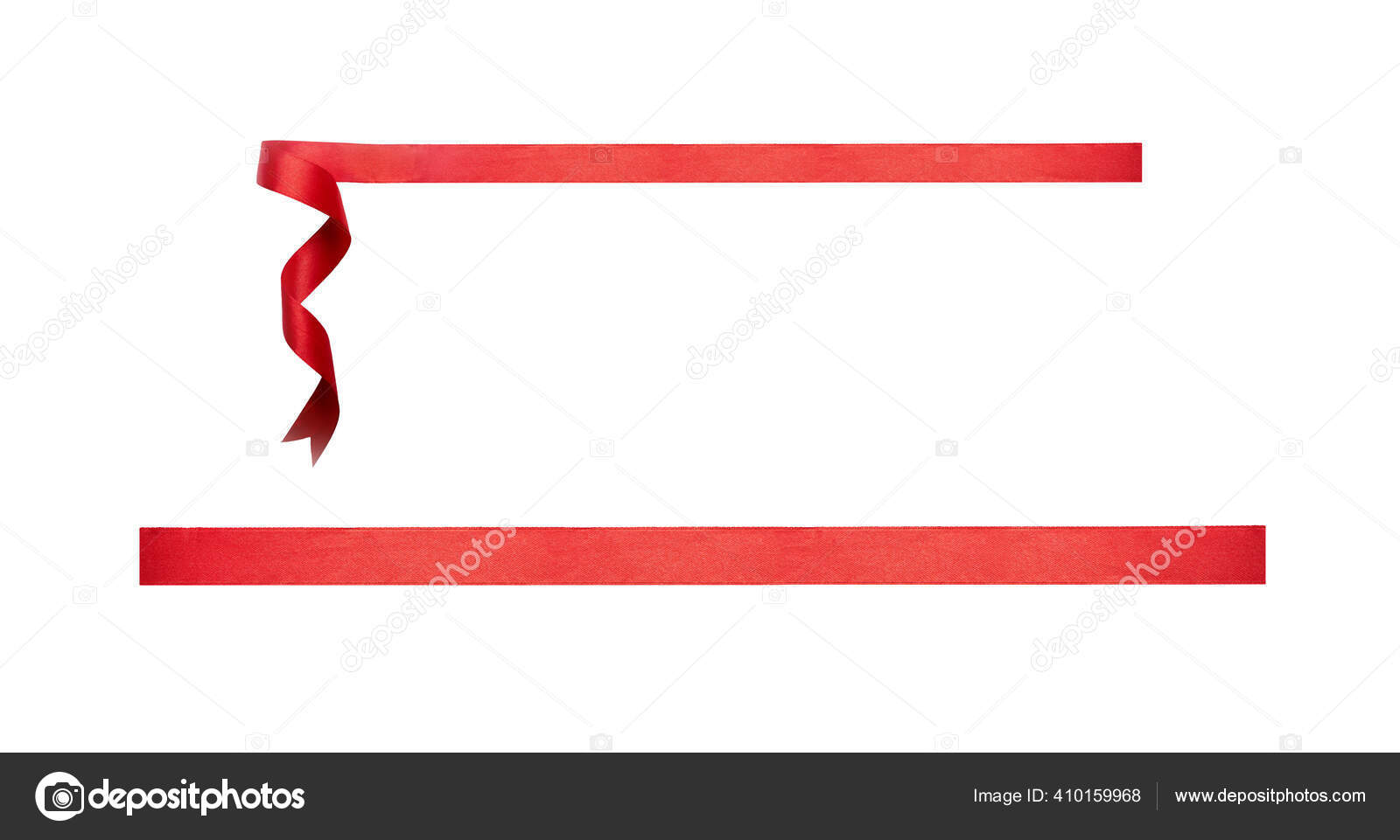 Red And White Ribbon Banners Isolated Stock Photo - Download Image