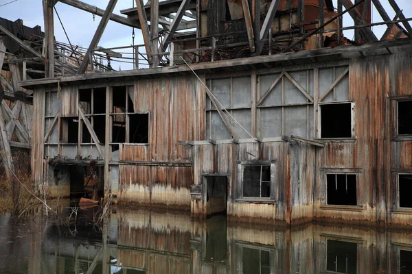 Restos Dragagem Mineração Delelict Fora Cidade Dawson — Fotografia de Stock