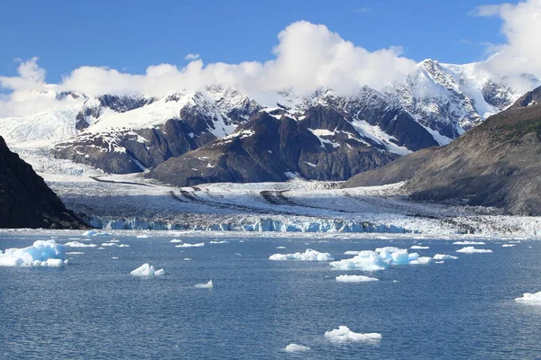 Πάγος Και Παγόβουνα Στο Περιβάλλον Του Columbia Glacier Columbia Bay — Φωτογραφία Αρχείου