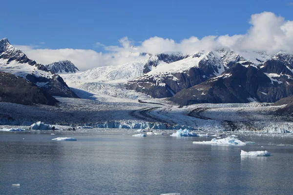 Πάγος Και Παγόβουνα Στο Περιβάλλον Του Columbia Glacier Columbia Bay — Φωτογραφία Αρχείου