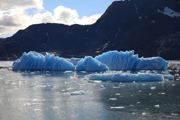 Columbia Buzulları Columbia Körfezi Valdez Alaska Çevresindeki Buz Dağları — Stok fotoğraf