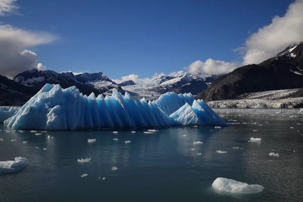 Góry Lodowe Lodowe Otoczeniu Lodowca Columbia Zatoki Columbia Valdez Alaski — Zdjęcie stockowe