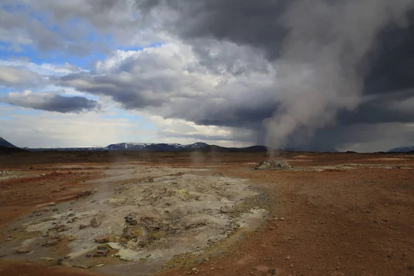 Namafjall Área Geotérmica Perto Lago Myvatn Área Nordeste Islândia — Fotografia de Stock