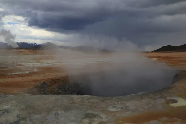 Геотермальна Зона Намаф Біля Озера Міватн Північно Східна Частина Ісландії — стокове фото