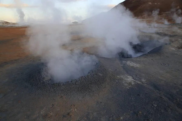 Namafjall Geotermiskt Område Nära Sjön Myvatn Nordöstra Delen Island — Stockfoto