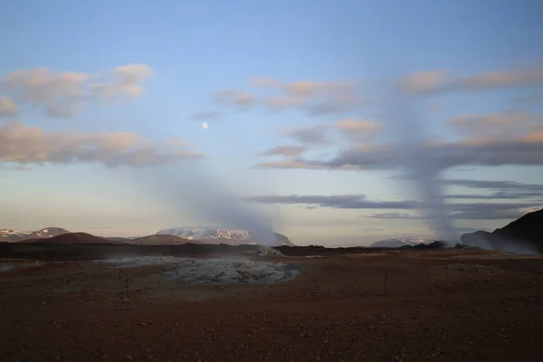 Namafjall Área Geotérmica Perto Lago Myvatn Área Nordeste Islândia — Fotografia de Stock