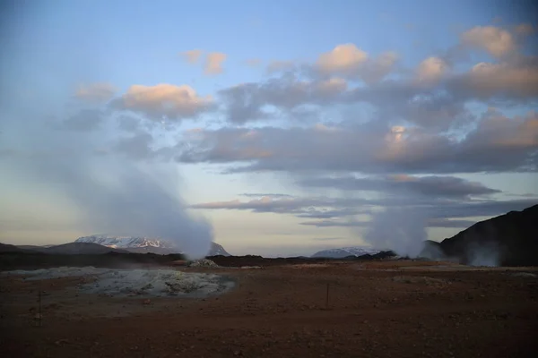 Namafjall Área Geotérmica Cerca Del Lago Myvatn Área Noreste Islandia — Foto de Stock