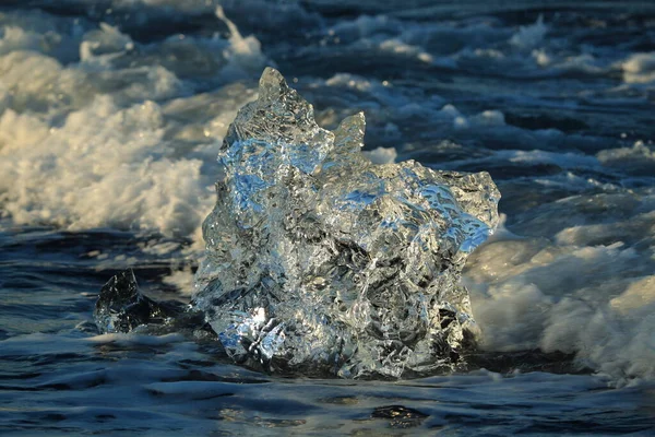 Льодовики Чорному Пляжі Йокулсарлоні — стокове фото