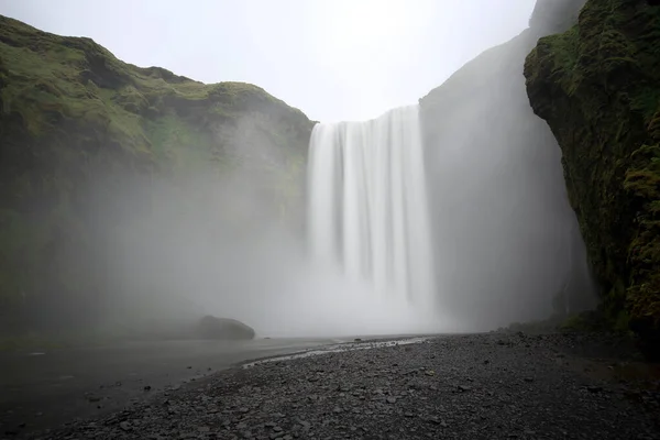 Skogafoss Skogafoss Waterfall Ισλανδία — Φωτογραφία Αρχείου