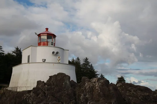 Phare Amphitrite Point Près Uclulelet Île Vancouver Colombie Britannique — Photo