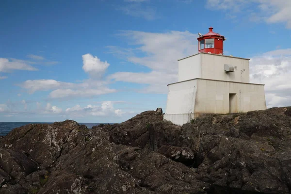 Phare Amphitrite Point Près Uclulelet Île Vancouver Colombie Britannique — Photo