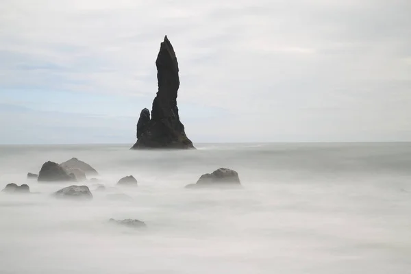 Reynisfjara Kara Kum Sahili Zlanda Görülmesi Gereken Bir Yer — Stok fotoğraf