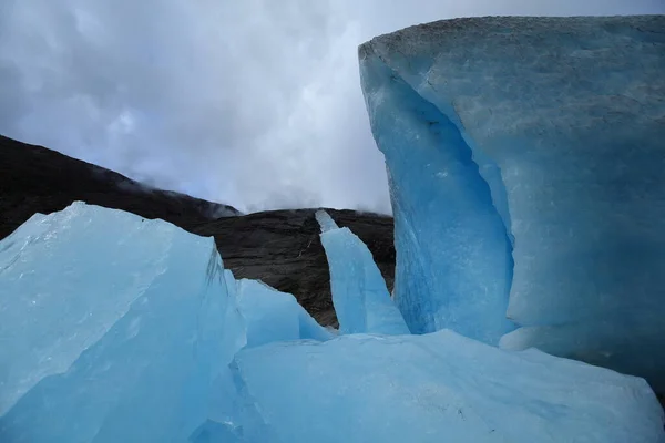 Geleira Nigardsbreen Vale Jostedalen Parque Nacional Jostedalbreen Noruega — Fotografia de Stock