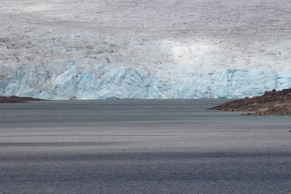 Styggevatnet Τον Παγετώνα Austdalsglacier Στο Παρασκήνιο Νορβηγία — Φωτογραφία Αρχείου