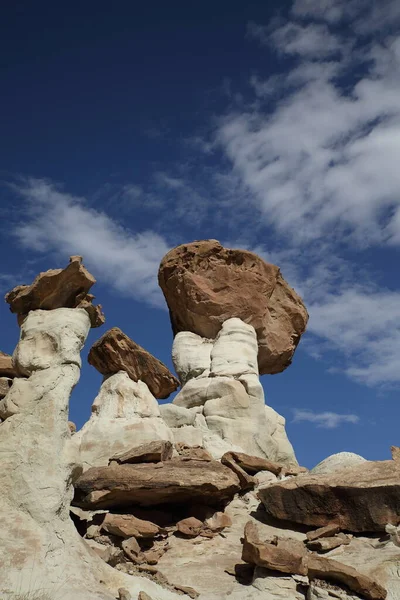 White Hoodoo Toadstool Hoodo Rimrocks Grand Staircase Escalante National Monument — Stock fotografie