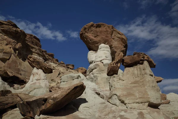 Biały Hoodoo Muchomor Hoodoo Rimrocks Wielki Pomnik Narodowy Escalante Gsenm — Zdjęcie stockowe