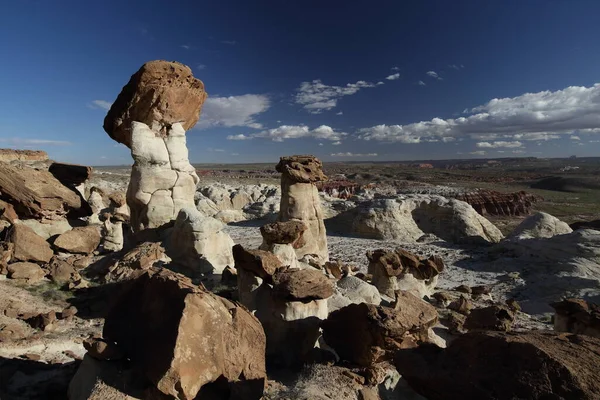 White Hoodoo Toadstool Hoodoo Rimrocks Grand Staircase Escalante National Monument — Foto Stock