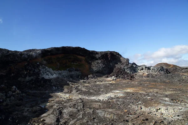 Krafla Lava Fields Leirhnukur温泉区冰岛 — 图库照片