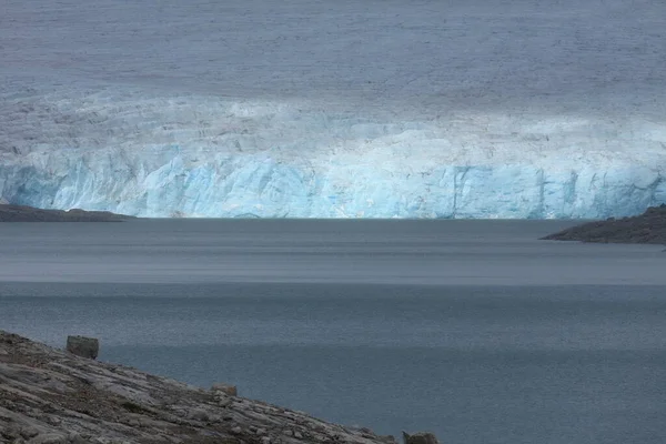 Styggevatnet Τον Παγετώνα Austdalsglacier Στο Παρασκήνιο Νορβηγία — Φωτογραφία Αρχείου