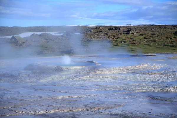 Island Landschaft Geothermisches Gebiet Von Hveravellir Gebiet Der Fumarolen Und — Stockfoto