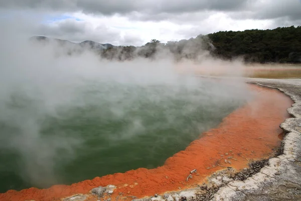 Unique Steaming Spring Champagne Pool Wai Tapu Geothermal Area Rotorua — Stock Photo, Image