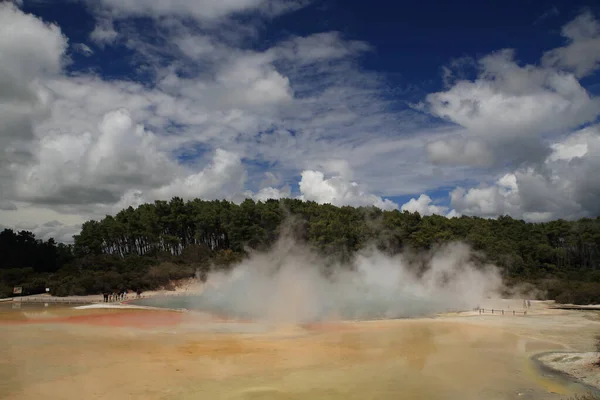 Einzigartiger Dampfender Champagnerpool Geothermischen Gebiet Wai Tapu Rotorua Neuseeland — Stockfoto