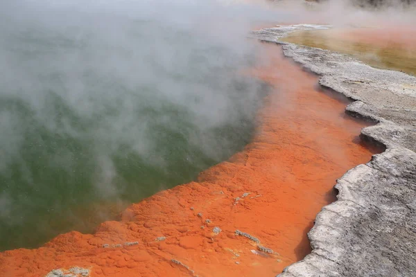 Piscine Champagne Vapeur Unique Dans Zone Géothermique Wai Tapu Rotorua — Photo