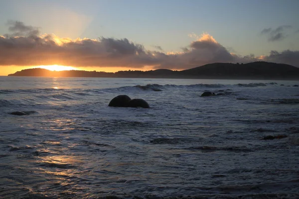 Spiaggia Moeraki Boulders Koekohe Sulla Costa Otago Sull Isola Meridionale — Foto Stock