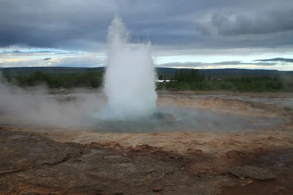 Iceland Great Geysir Strokkur Hot Springs — Stock Photo, Image