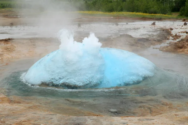 Great Geysir Strokkur Hot Springs Islândia — Fotografia de Stock