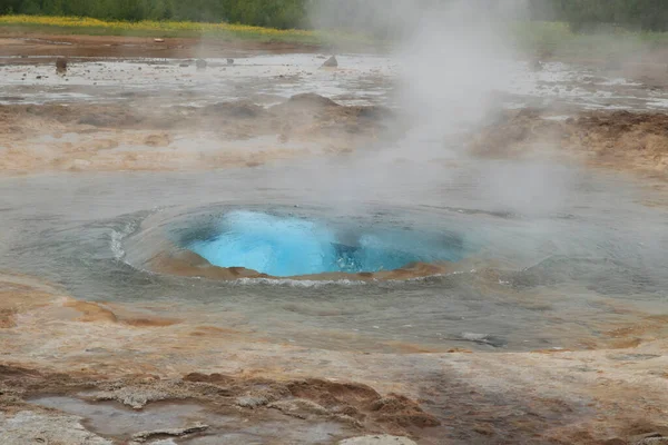 Great Geysir Strokkur Hot Springs Islândia Imagem De Stock