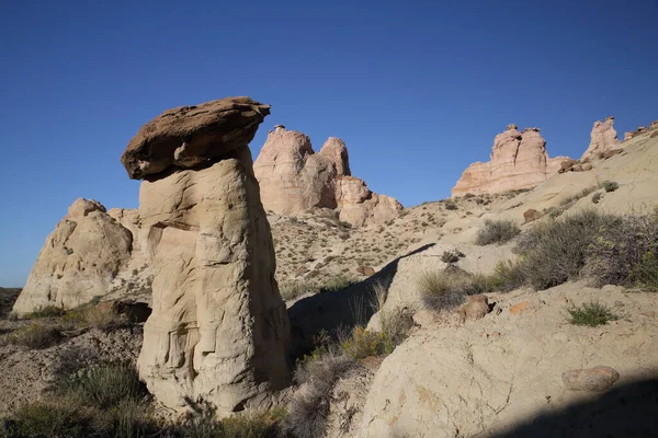 Beyaz Hoodoos Chimney Rock Chimney Rock Canyon Rimrocks White Valley — Stok fotoğraf