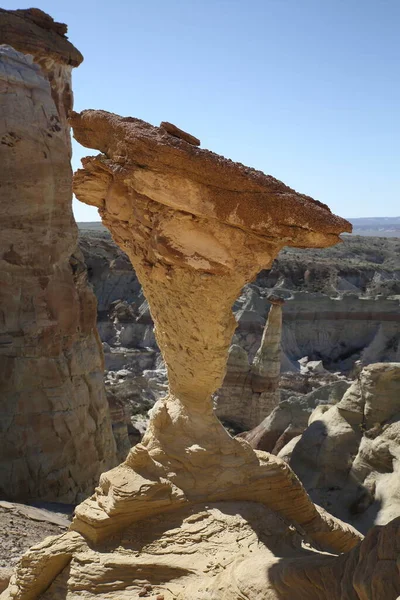 White Hoodoos Chimney Rock Chimney Rock Canyon Rimrocks White Valley — Stock Fotó