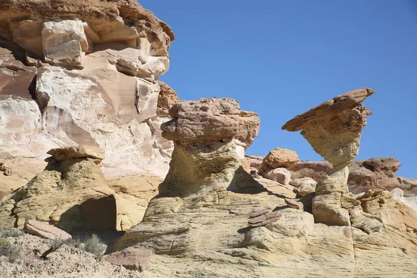 White Hoodoos Chimney Rock Chimney Rock Canyon Rimrocks White Valley — Stock fotografie