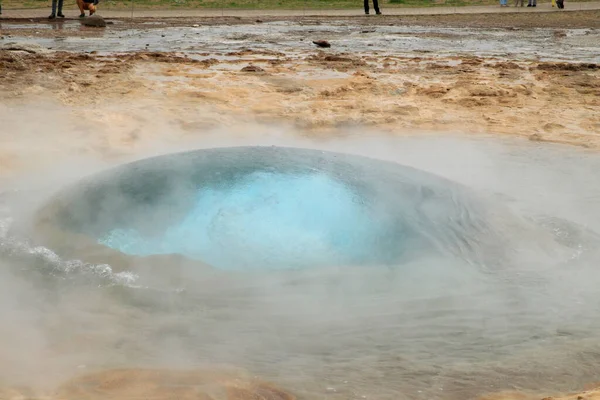 Grandi Sorgenti Termali Geysir Strokkur Islanda — Foto Stock